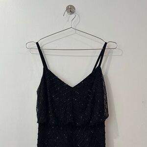 Black Beaded Vintage Style Dress